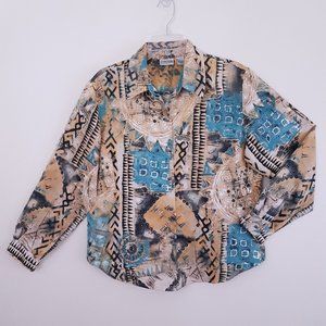 Chico's Navajo Print Button Down, Long Sleeve
